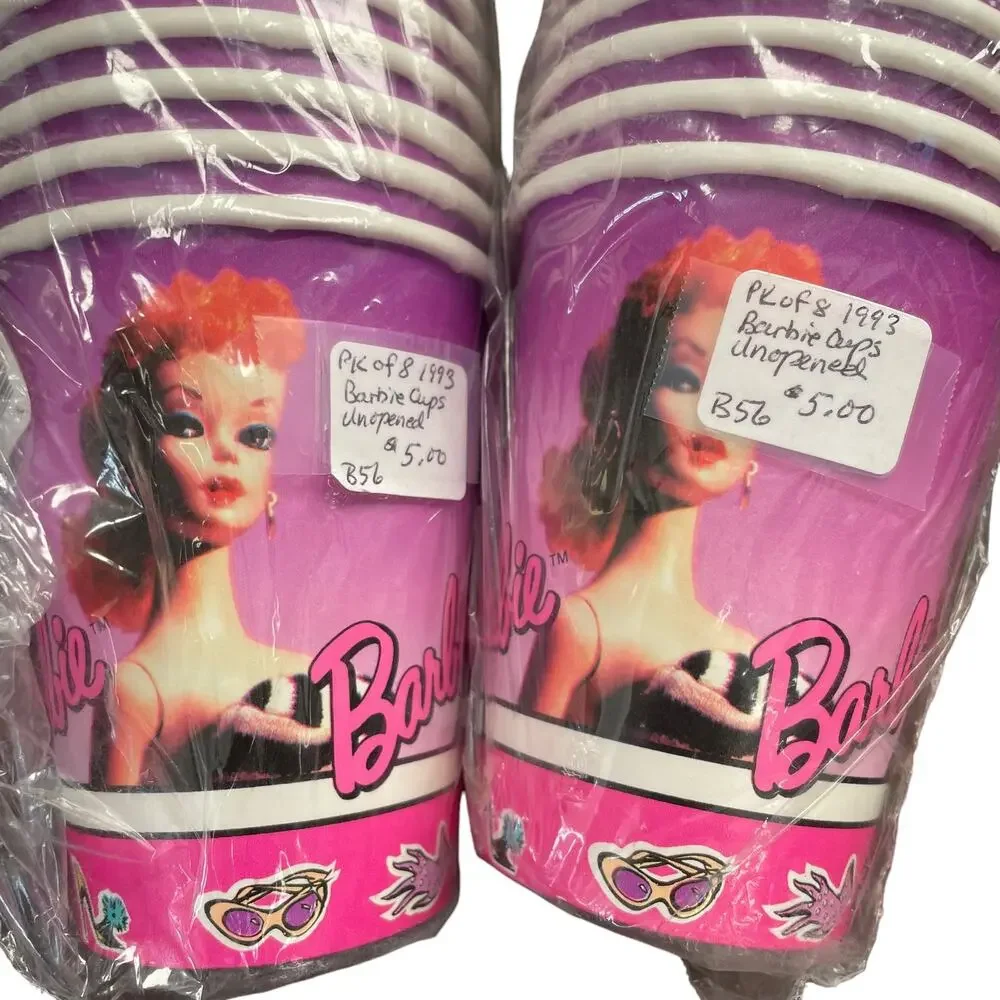 Vintage Ponytail Barbie Paper Cups 1993 Child Party Total of 16 New Old Stock